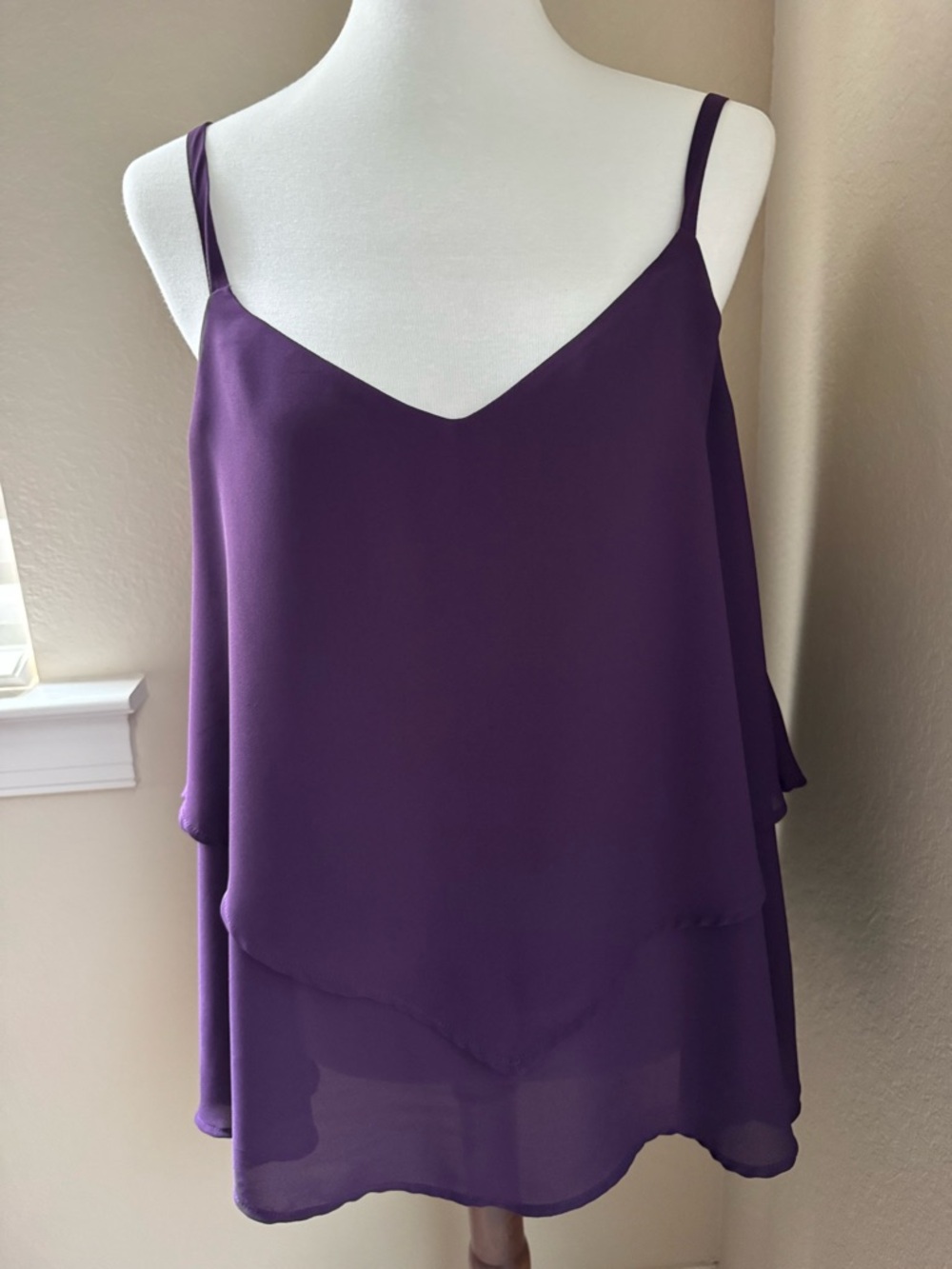 Torrid Georgette Layered Criss Cross Back Purple Cami